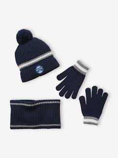 Jungenkleidung-Accessoires-Jungen Set: Mütze, Loopschal & Handschuhe BASIC