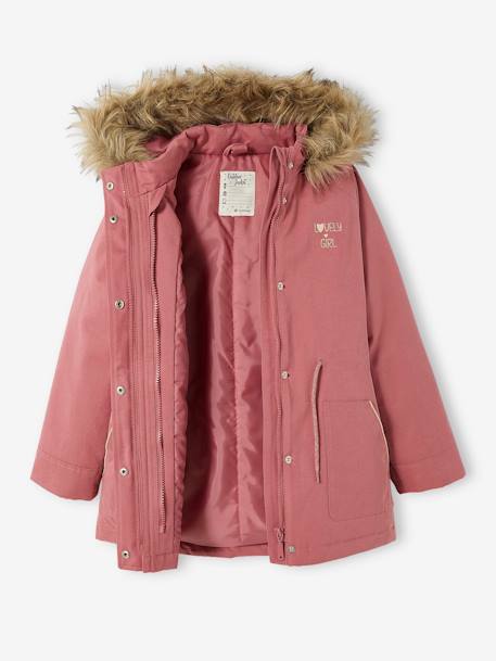 Mädchen 3-in-1-Winterjacke mit Recycling-Polyester - dunkelgrün+dunkelrosa+marine - 20