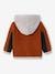 Jungen Baby Cardigan mit Kapuze, Rippenstrick - ziegel - 2