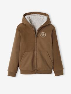 Jungenkleidung-Jungen Kapuzensweatjacke, Teddyfleece-Futter