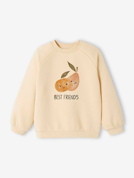 Mädchen Sweatshirt mit Motiv - beige+curry - 3