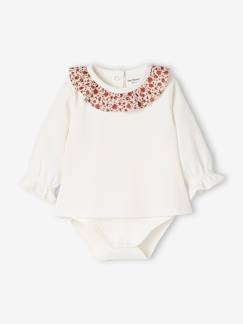 Babymode-Baby Shirtbody, gerüschter Kragen, personalisierbar