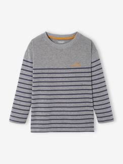 Jungenkleidung-Shirts, Poloshirts & Rollkragenpullover-Shirts-Jungen Ringelshirt, Flockprint Oeko-Tex