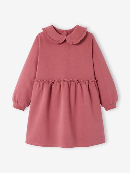 Mädchen Sweatkleid mit Bubikragen Oeko-Tex pflaume 3