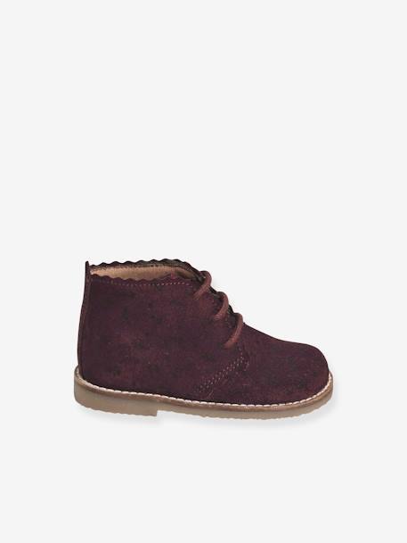 Mädchen Baby Schnürboots - bordeaux+gold+marine sterne - 2