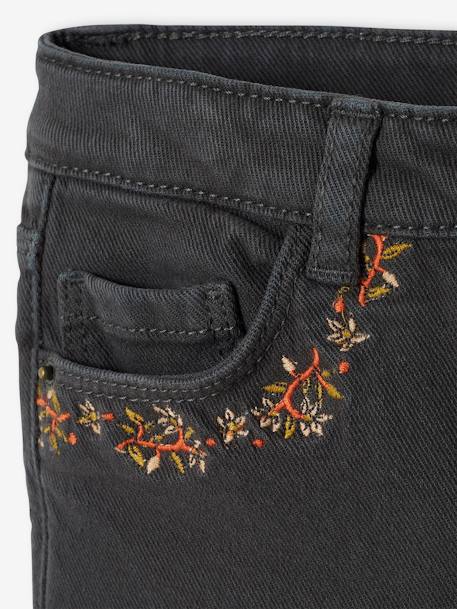 Mädchen Flared-Jeans mit Stickereien, Bundweite verstellbar schwarz 6