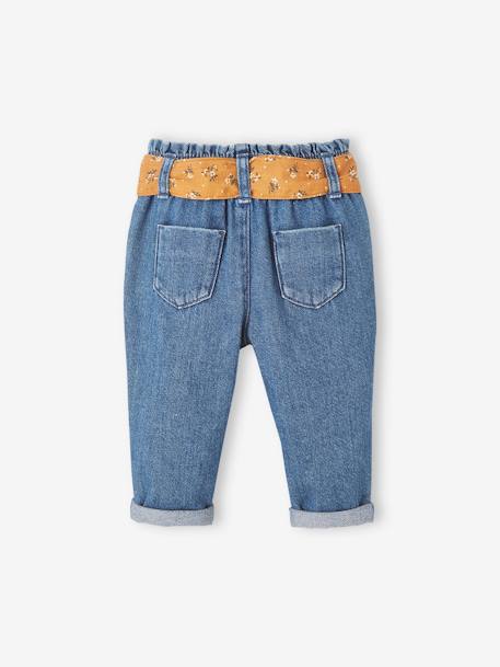 Mädchen Baby Jeans mit Stoffgürtel - blue stone+dark blue+grauer denim - 3