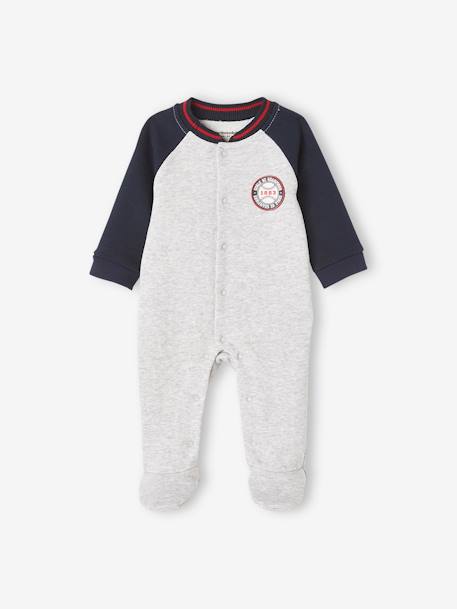 Jungen Baby Strampler, Sweatware hellgrau meliert 3