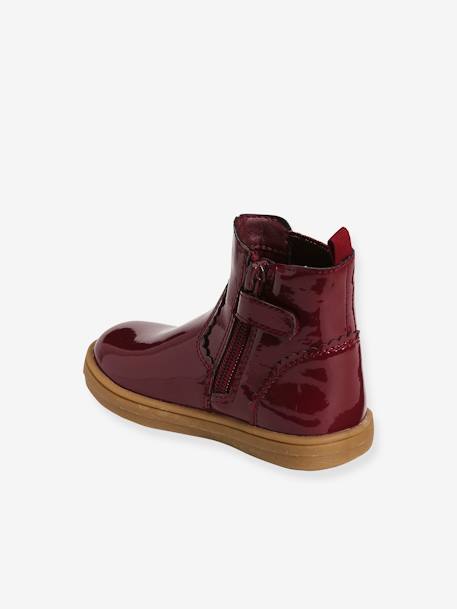 Mädchen Baby Boots, Lackoptik - bordeaux+marine - 3