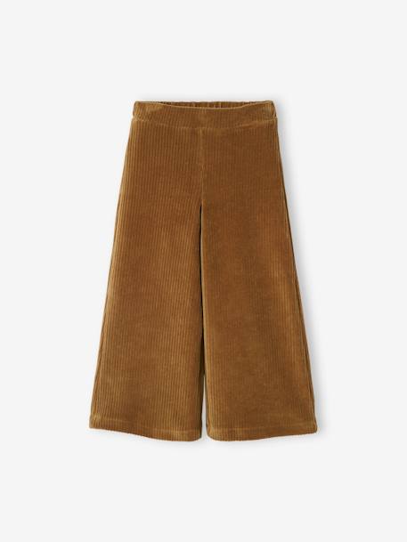 Weite Mädchen Cordhose braun+pflaume 6