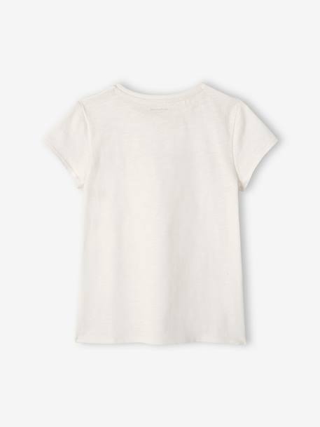 Mädchen Sport-T-Shirt mit Glanzstreifen BASIC Oeko-Tex - grau meliert+lila+pfirsich+wollweiß - 16