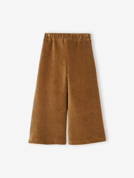 Weite Mädchen Cordhose - braun+tannengrün - 7