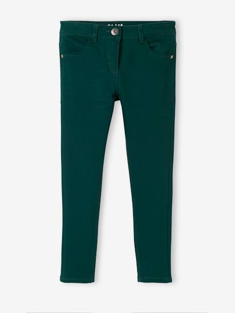 Mädchen Slim-Fit-Hose, Hüftweite COMFORT - gelb+grün+hellbraun+himbeer+lachsfarben+marine - 4