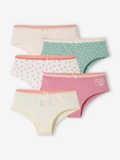 Maedchenkleidung-Unterwäsche, Socken, Strumpfhosen-Unterhosen-5er-Pack Mädchen Shortys, Herzen Oeko Tex