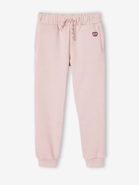 Mädchen Jogginghose BASIC - dunkelblau+hellgrau meliert+rosa - 18