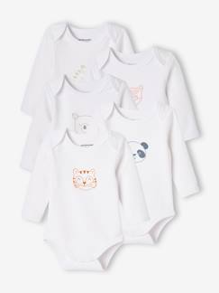 Babymode-Bodys-5er-Pack Neugeborenen-Bodys in Schlupfform, Tiere BASIC Oeko-Tex