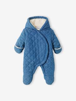 Babymode-Mäntel, Jacken, Overalls & Ausfahrsäcke-Baby Winter-Overall aus Chambray, Wattierung Recycling-Polyester