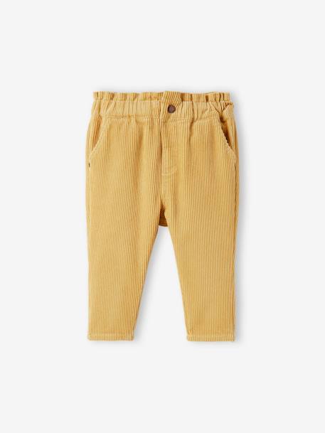 Baby Cordhose, Dehnbund mit Druckknopfverschluss senfgelb 4