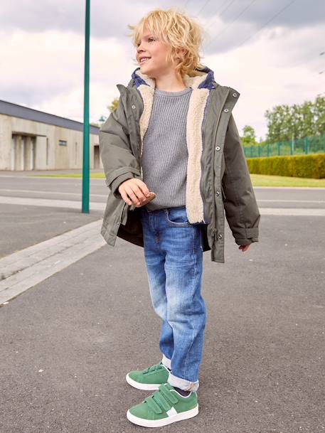 Jungen 3-in-1-Jacke mit Recycling-Polyester - braun+dunkelblau/braun+elektrisch blau+khaki - 30