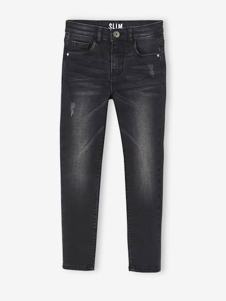 Mädchen Slim-Fit-Jeans WATERLESS, Hüftweite COMFORT, Bundweite verstellbar blue stone+dark blue+grau+schwarz 16