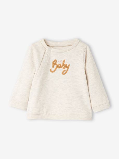 3-teiliges Baby-Set für Neugeborene, Sweatware beige meliert+zartrosa 3