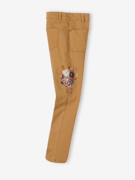 Mädchen Slim-Fit-Hose, hohe Taille, Bundweite verstellbar karamell 5