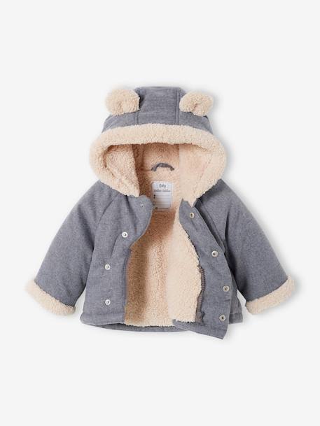 Baby Wickeljacke mit Kapuze & Recycling-Polyester grau meliert 2