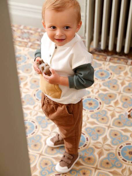 Baby-Set: Sweatshirt & Cordhose - wollweiß - 1