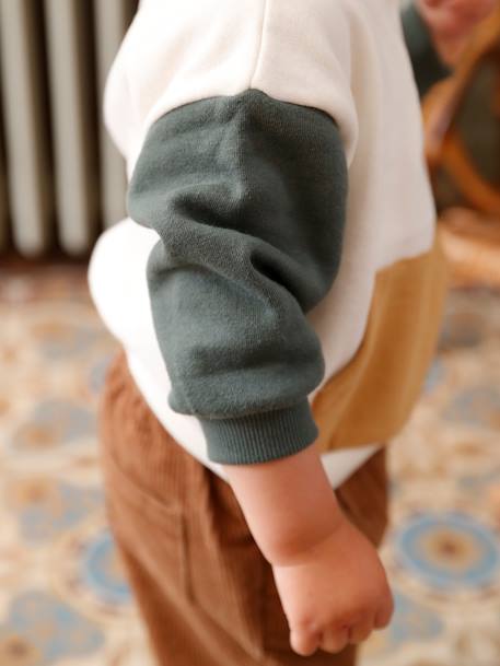 Baby-Set: Sweatshirt & Cordhose vanille+wollweiß 17