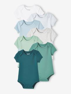 Babymode-7er-Pack Baby Kurzarm-Bodys, Schlupfform BASIC