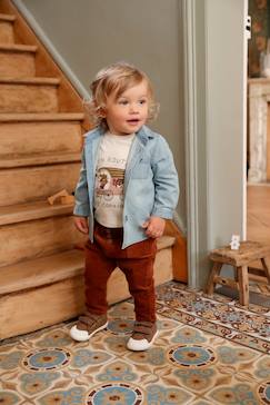 Babymode-Hemden & Blusen-Jungen & Mädchen Baby Jeanshemd, Bleached-Effekt, personalisierbar