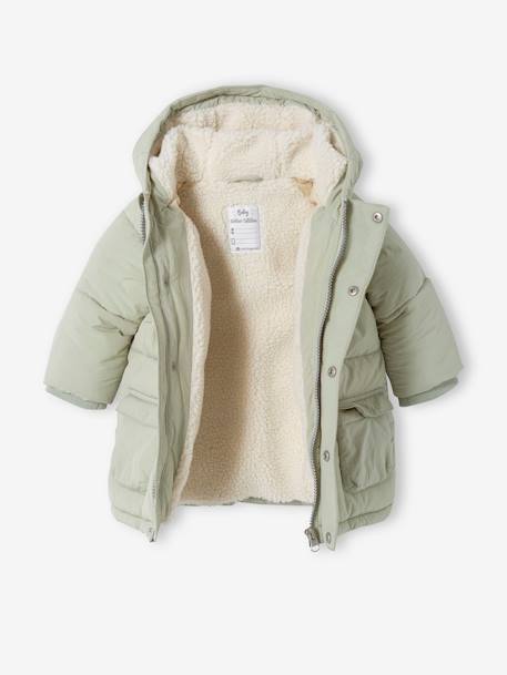 Baby Steppjacke mit Kapuze & Recycling-Polyester - grün - 2