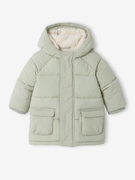 Baby Steppjacke mit Kapuze & Recycling-Polyester grün 1