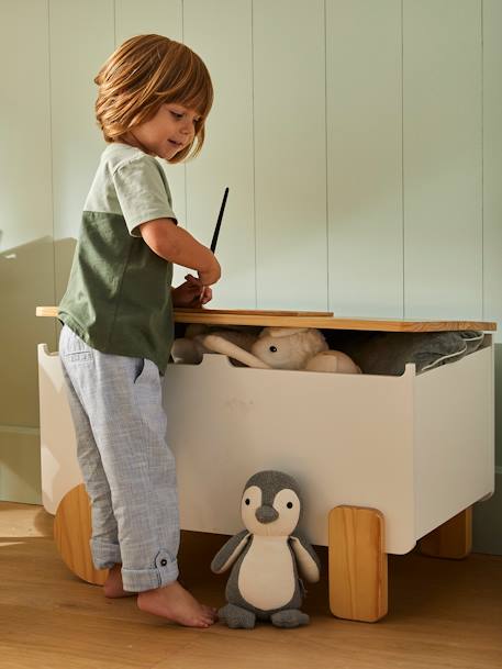 Kinderzimmer Spielzeugtruhe mit Rollen ROLLIE weiß 2