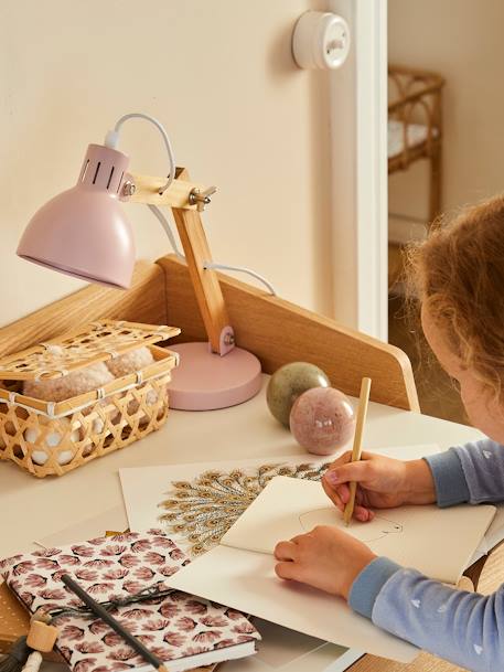 Kinderzimmer Schreibtischlampe rosa+weiß 1