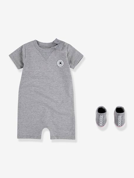 2-teiliges Baby-Set LIL CHUCK CONVERSE: Kurzoverall & Socken - grau+rosa - 1