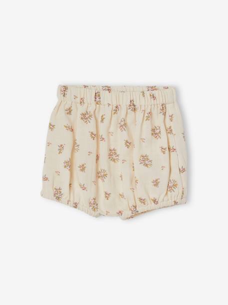 Baby-Set: Musselinkleid & Shorts beige bedruckt 7