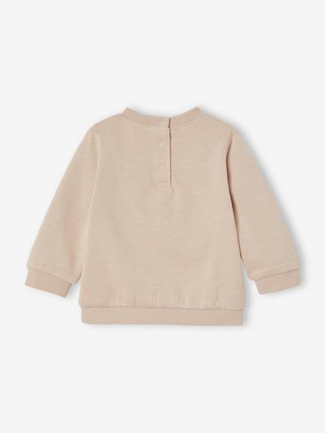 Jungen Baby Sweatshirt beige meliert+grün 2