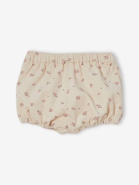 2er-Pack Mädchen Baby Shorts, Cord - bordeaux/beige bedruckt - 4