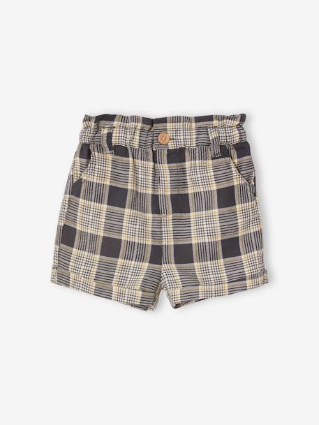 Karierte Mädchen Baby Shorts - grau kariert - 1