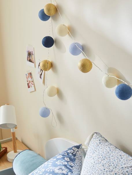 Lichtergirlande für Kinderzimmer, Lichterkette blau/gold+mehrfarbig+mehrfarbig 3