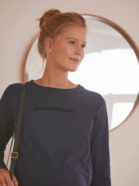 Shirt mit Schriftzug aus Bio-Baumwolle, Schwangerschaft & Stillzeit - nachtblau/motherhood - 6