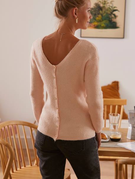 Wende-Pullover für Schwangerschaft & Stillzeit - grün+rosa - 15