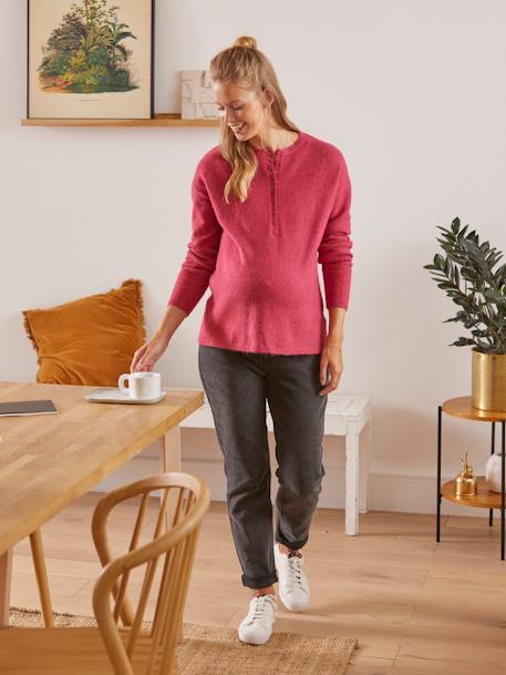 Henley-Shirt, Schwangerschaft & Stillzeit - fuchsia - 1