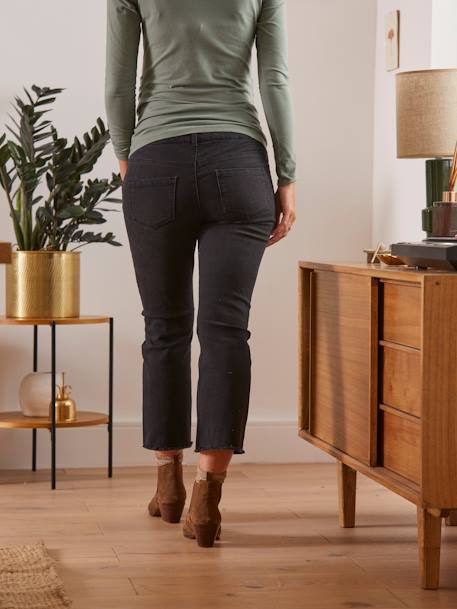 Flare-Jeans für die Schwangerschaft, Schrittlänge 65 cm anthrazit+wollweiß 3