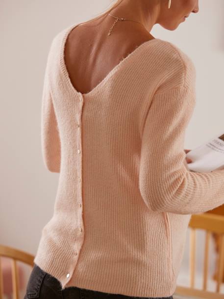 Wende-Pullover für Schwangerschaft & Stillzeit - grün+rosa - 14