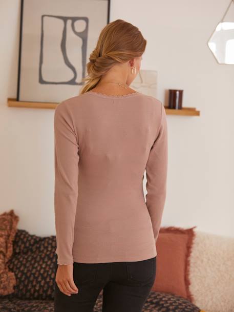 Shirt mit Wickelausschnitt, Schwangerschaft & Stillzeit - rosa - 5