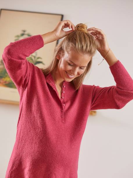 Henley-Shirt, Schwangerschaft & Stillzeit - fuchsia - 5