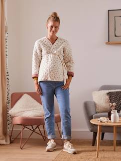 Umstandsmode-Pullover & Strickjacken-Steppjacke für Schwangerschaft & Stillzeit, Kimono-Style mit Recycling-Wattierung