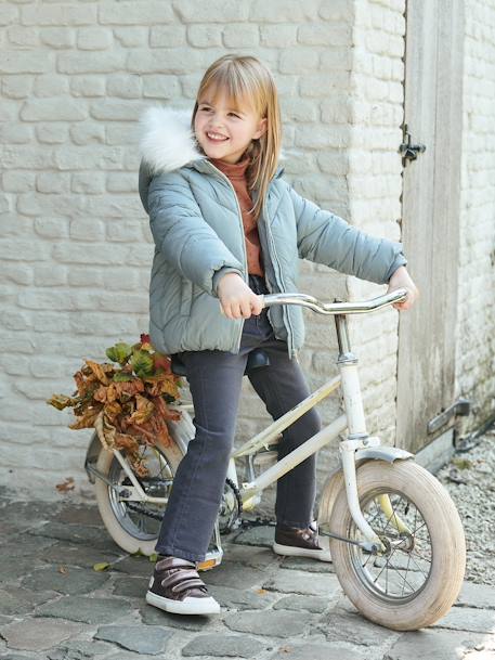 Mädchen Flared-Jeans mit Stickereien, Bundweite verstellbar schwarz 1